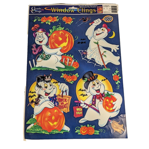 Halloween Decor Ghosts 2000 Classic Clings Window Clings Stickers NOS - Picture 6 of 8